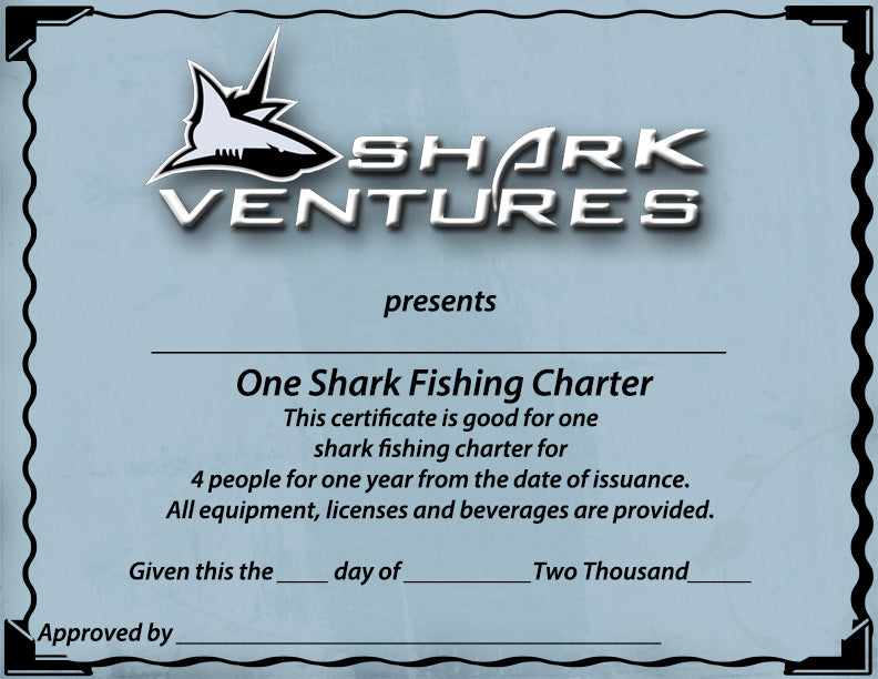 Gift Certificate for a Shark Fishing Charter in Crystal River Florida